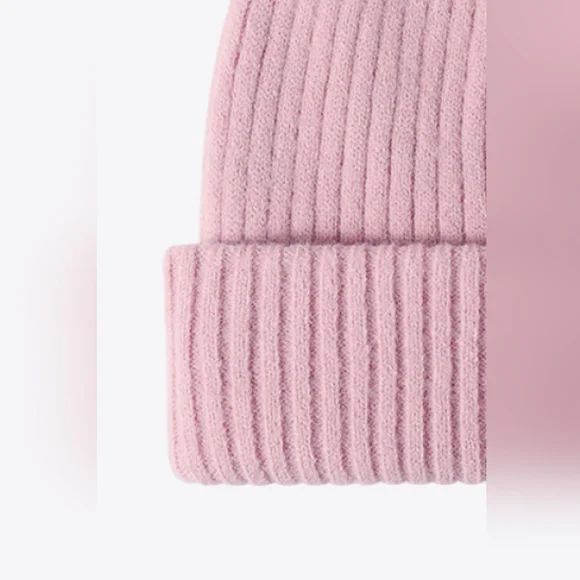 HAPPY Beanie Color Contrast Hat Ribbed Knit Minimalist Warm Toboggan Skull Cap - Picture 2 of 13